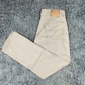 Vintage Levi's 501 XX Men's Jeans W32 L31 USA Made Tan Khaki Button‎ Fly 00s
